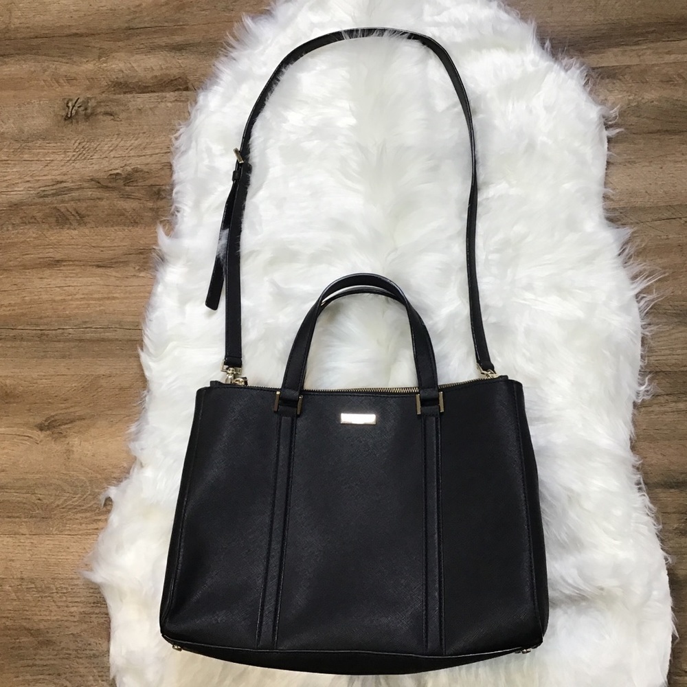 Kate Spade Tote Bag Black Large Loden Newberry Leather Purse Laptop Work